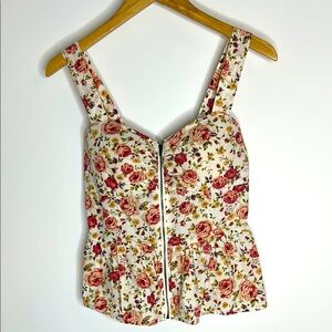 Poetry Floral Zip-Up Women’s Padded Top, XL